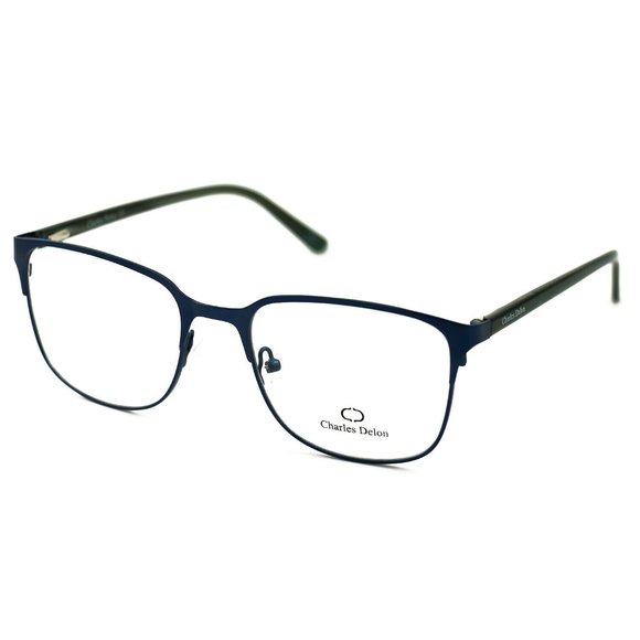 Charles Delon Square Men Blue Steel Frame - Picture 1 of 6